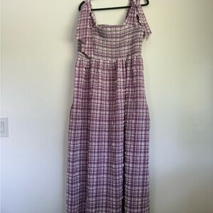 Wray Purple Plaid Maxi Dress